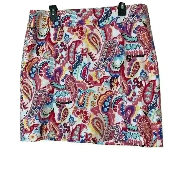 Talbots Colorful Paisley A-Line Skirt Size 14 - Picture 1 of 7